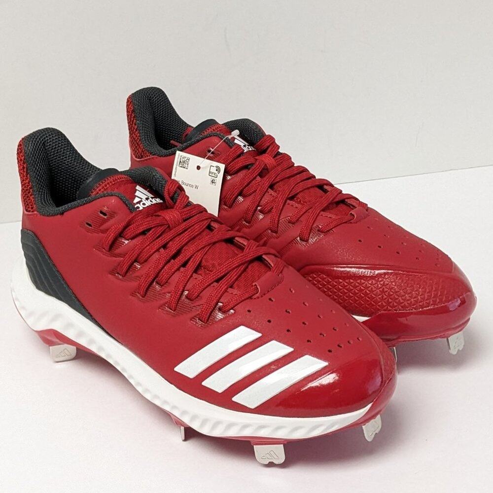 Adidas Icon Bounce Metal Softball Cleats, Red, Women's 6